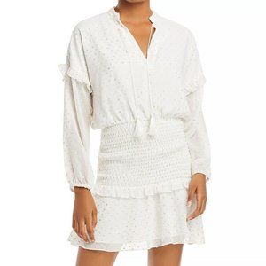 AQUA Polka Dot Ruffled Mini Dress